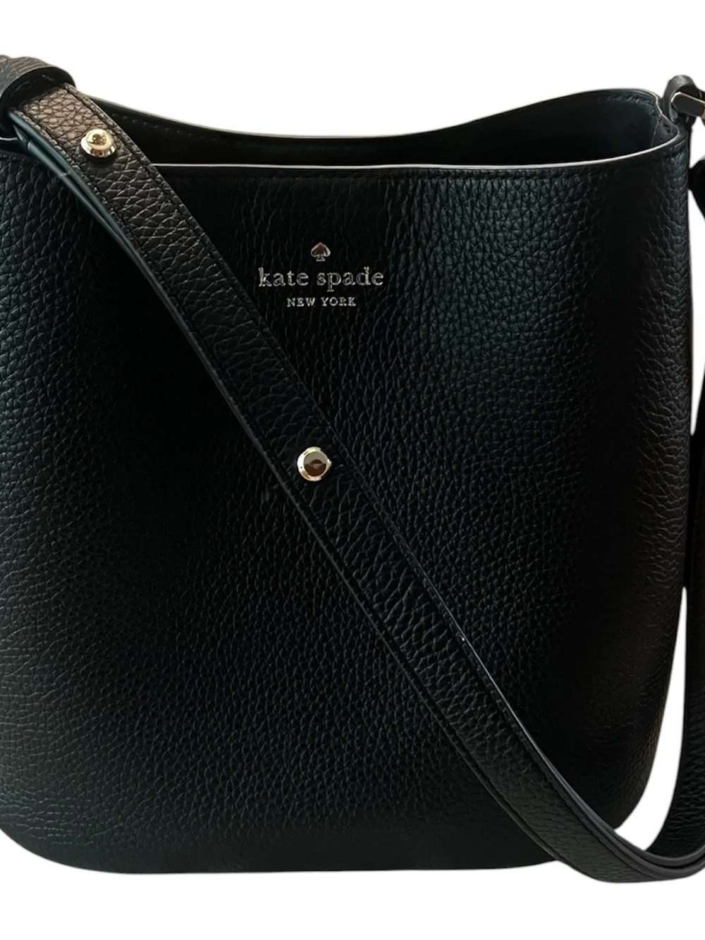 Kate Spade Julia Black Pebbled Leather Bucket Shoulder/Crossbody Purse